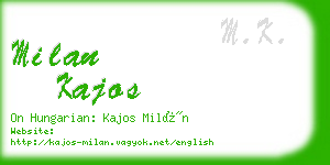 milan kajos business card